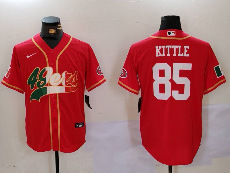 Men San Francisco 49ers #85 Kittle Red Second generation Mexican Joint Name 2024 Nike Limited NFL Jersey style 1